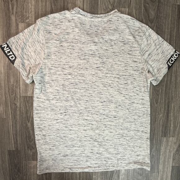 ECKO UNLTD Heather Gray Short Sleeve V-Neck Graphic Tee Streetwear Rhino Logo - Picture 2 of 6